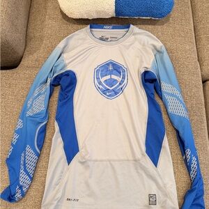 Nike Blue and Gray Athletic Long Sleeve Shirt
